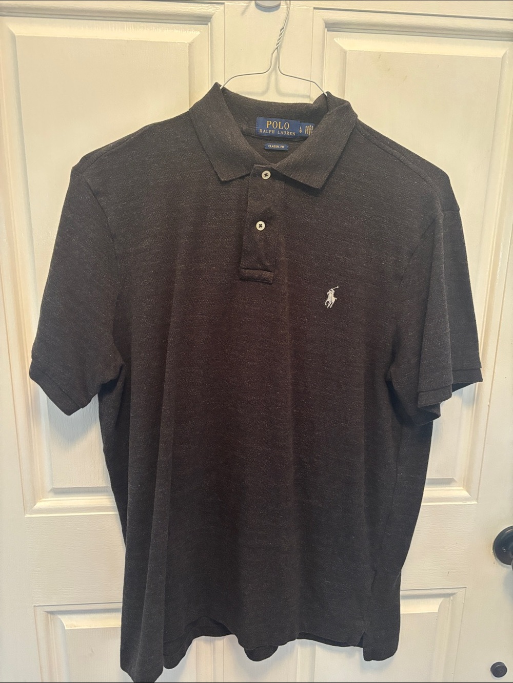 Men’s Polo by Ralph Lauren  Charcoal Short-Sleeve Polo Size L